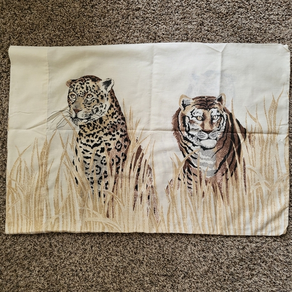 Single Vintage Stevens Pillowcase Tiger 🐅 + Leopard 🐆 - Picture 3 of 3